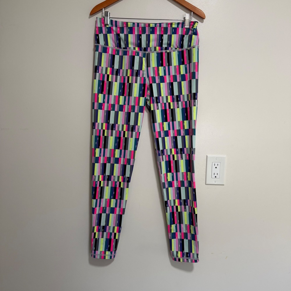 Victoria's Secret VSX Sport Knockout Leggings Womens Large Multi Geometric Yoga